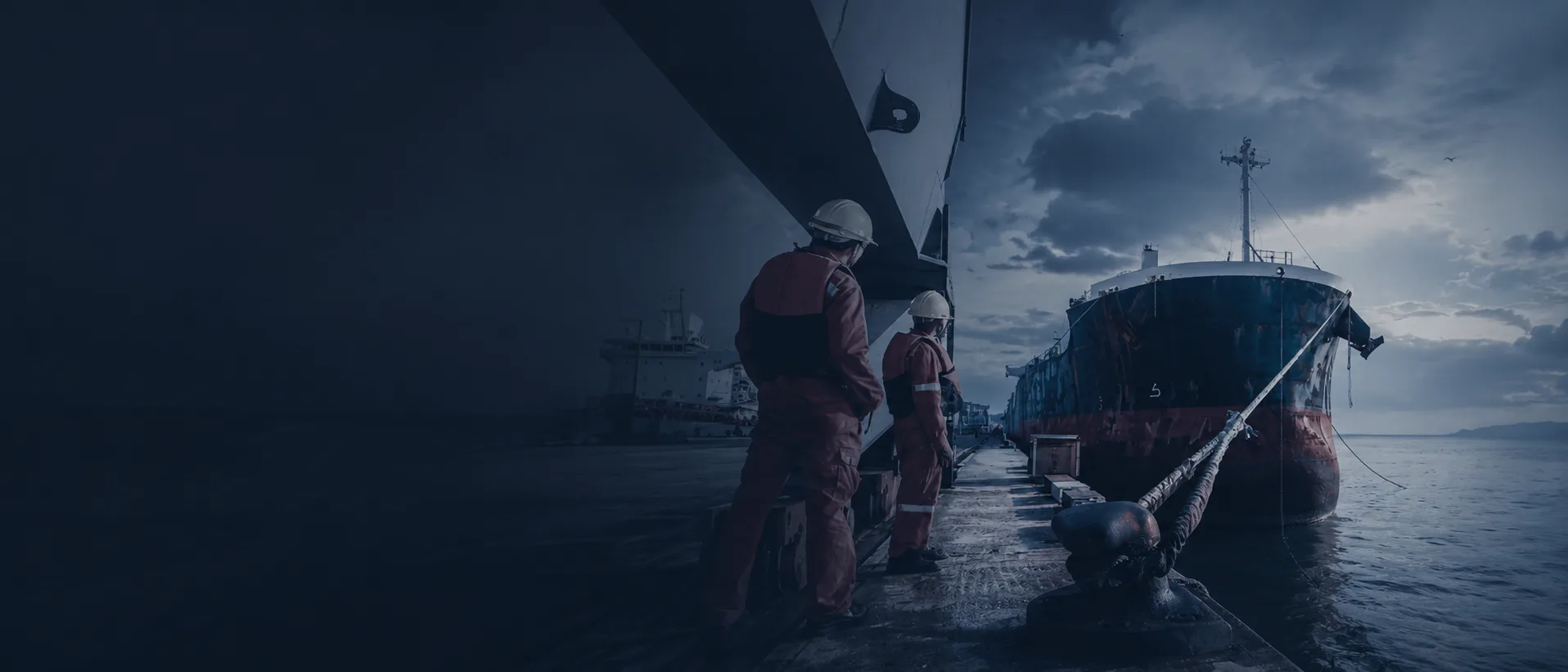 Marine construction and repair work at a shipyard